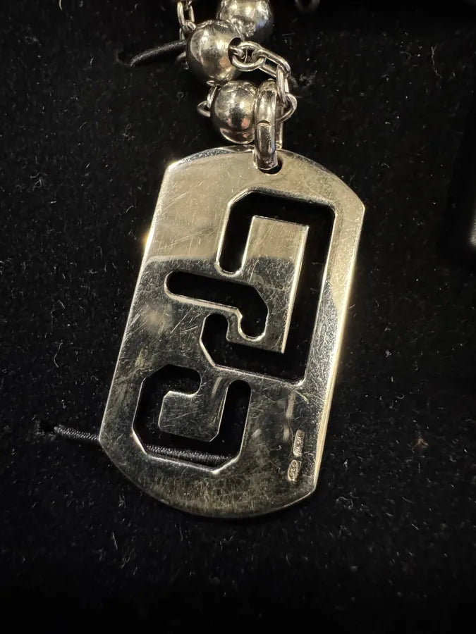 Dolce & Gabbana DG Dog Tag Sliver Necklace Ball Chain (OS) SGFeXLt 6