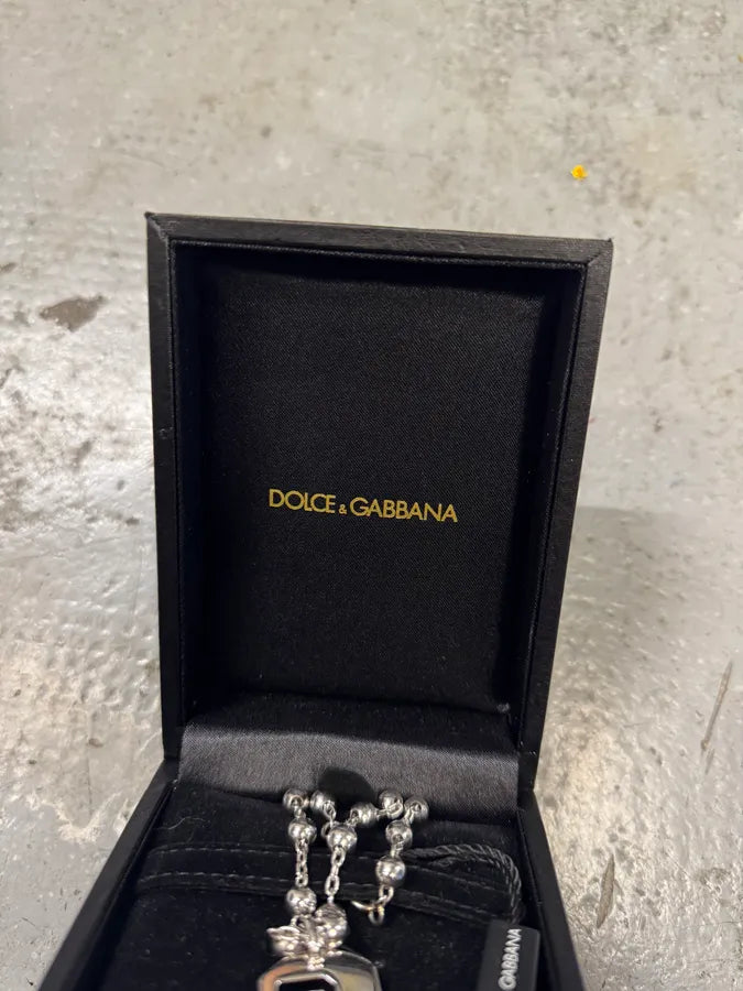 Dolce & Gabbana DG Dog Tag Sliver Necklace Ball Chain (OS) SGFeXLt 7