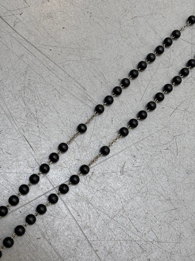 SS2015 Dolce & Gabbana Rosary Black Beads Cross Necklace ZNPtQhA 5