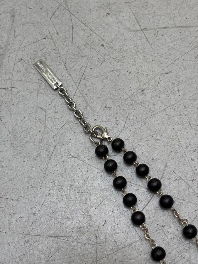SS2015 Dolce & Gabbana Rosary Black Beads Cross Necklace ZNPtQhA 6