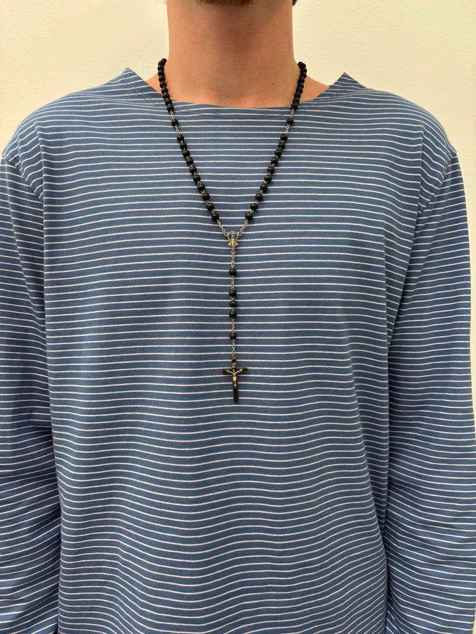 SS2015 Dolce & Gabbana Rosary Black Beads Cross Necklace ZNPtQhA 1