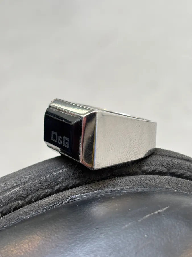 2000s Dolce & Gabbana Signet Black Ring dvdBTXa 3