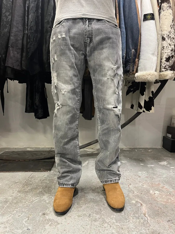 Dolce & Gabbana Distressed Grey Denim Jeans (M) 0