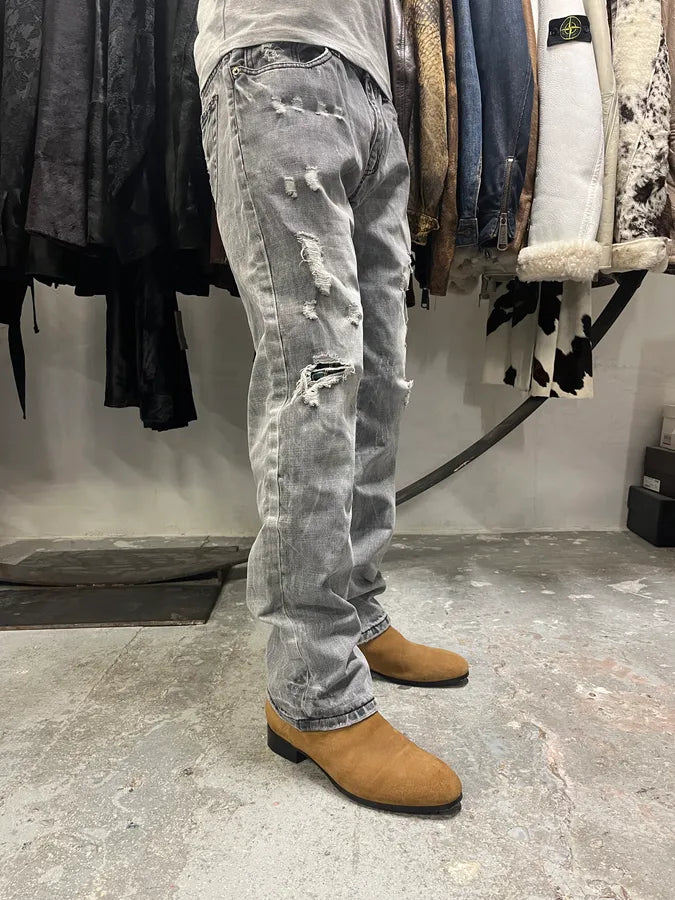 Dolce & Gabbana Distressed Grey Denim Jeans (M) 1