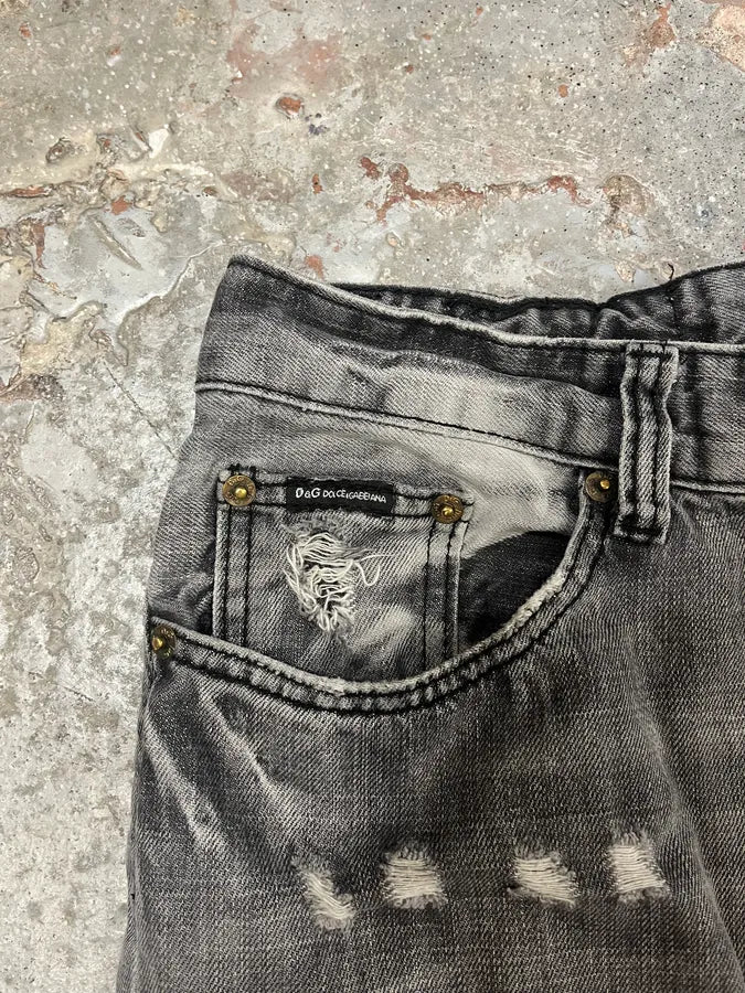 Dolce & Gabbana Distressed Grey Denim Jeans (M) 7