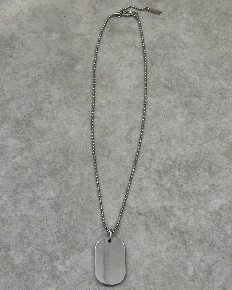 Dolce & Gabbana Double Black Leather & Silver Dogtag Necklace JwPAaWK 4