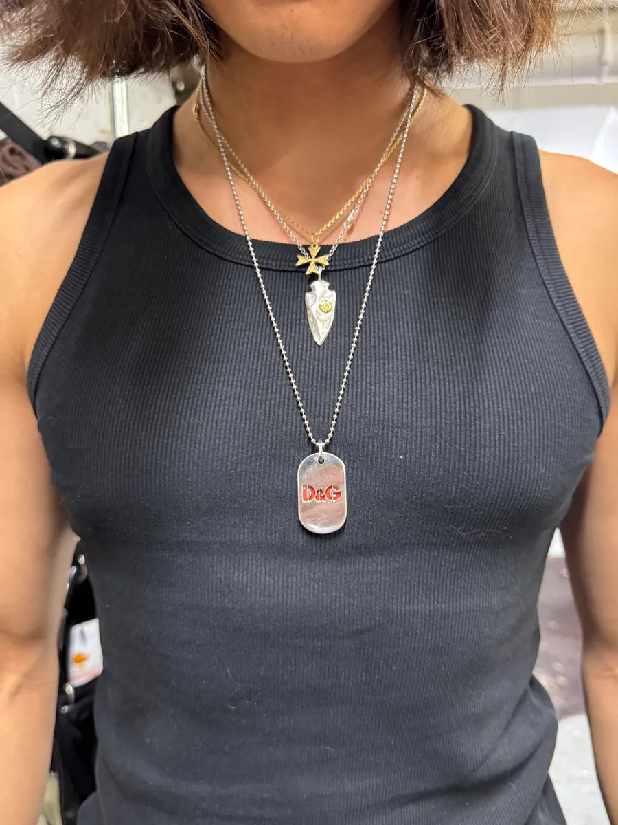 Dolce & Gabbana Double Dog Tag I Love D&G Necklace (OS) duelsnB 2