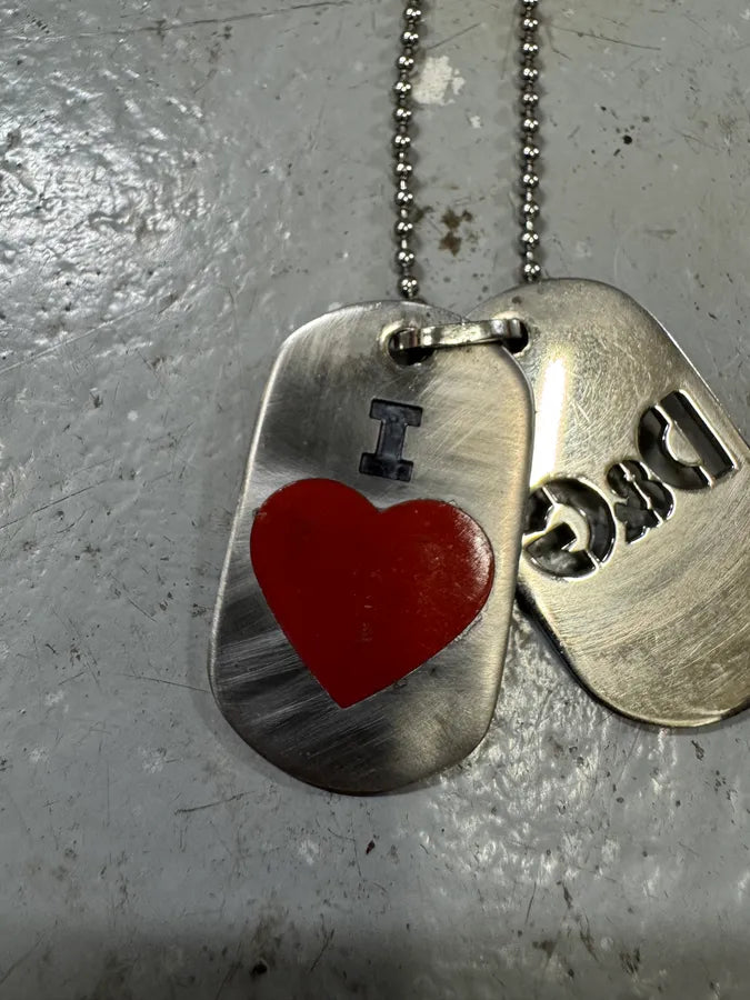 Dolce & Gabbana Double Dog Tag I Love D&G Necklace (OS) duelsnB 3