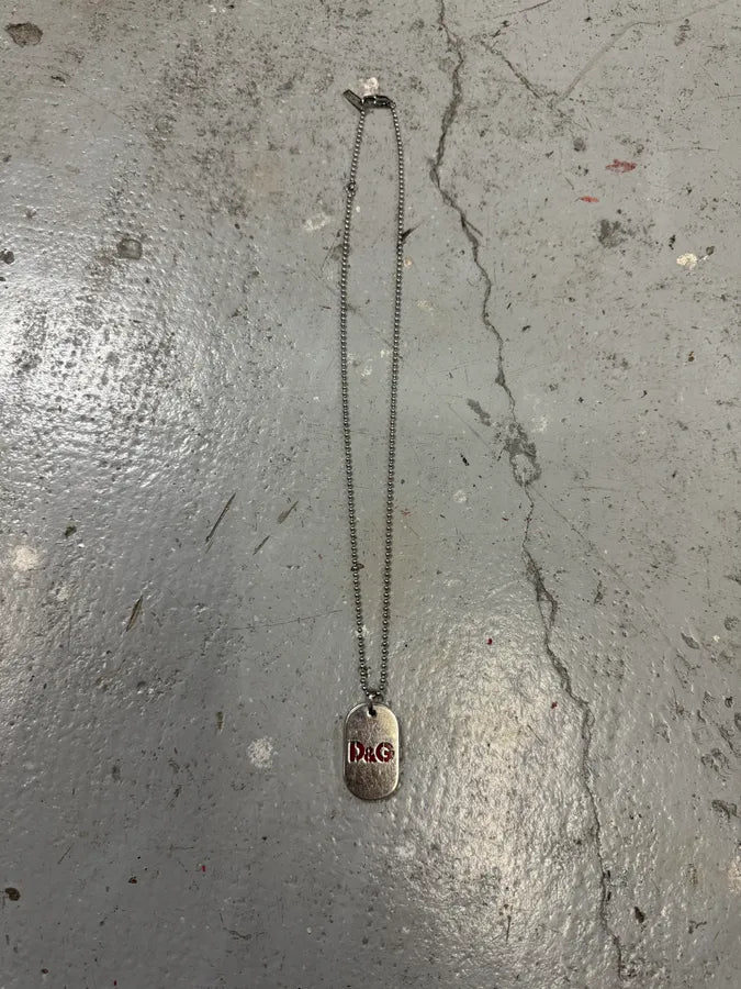 Dolce & Gabbana Double Dog Tag I Love D&G Necklace (OS) duelsnB 4