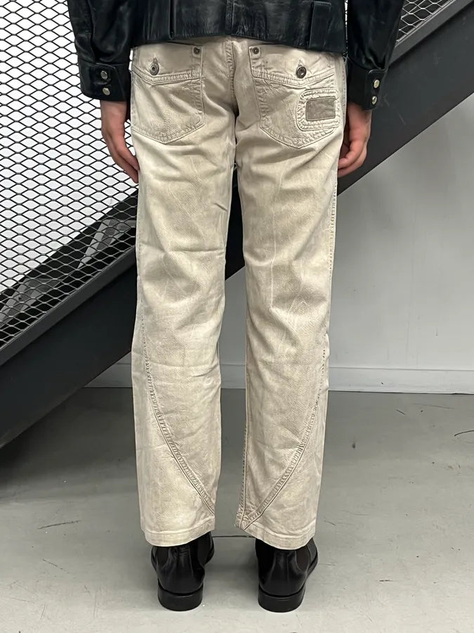 AW2004 Dolce & Gabbana Faded Beige Multi-Pocket Jeans jQhhyaW 3