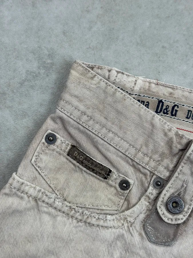 AW2004 Dolce & Gabbana Faded Beige Multi-Pocket Jeans jQhhyaW 8