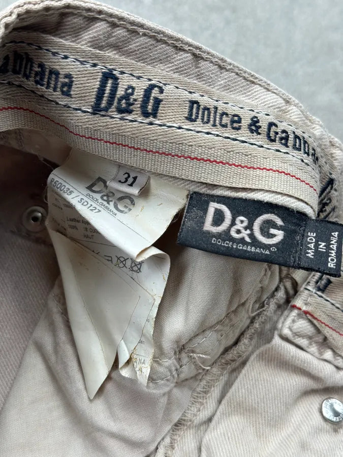 AW2004 Dolce & Gabbana Faded Beige Multi-Pocket Jeans jQhhyaW 13