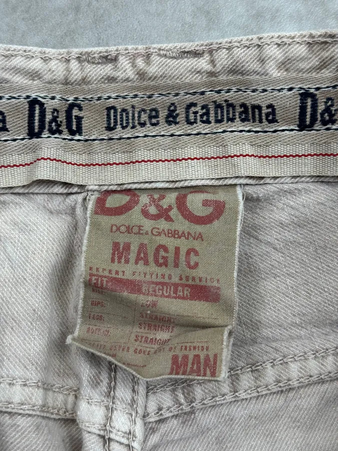 AW2004 Dolce & Gabbana Faded Beige Multi-Pocket Jeans jQhhyaW 12