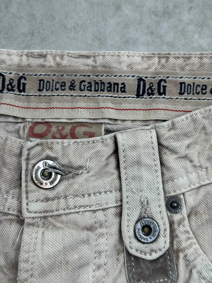 AW2004 Dolce & Gabbana Faded Beige Multi-Pocket Jeans jQhhyaW 11