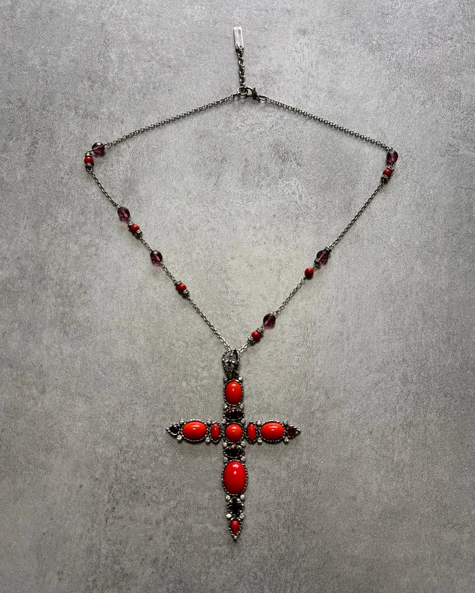 Dolce & Gabbana Fantasy Red Cross Pendant Necklace UYFPxFz 0