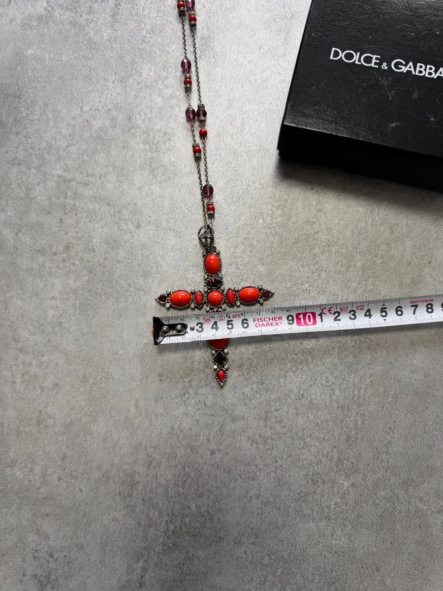 Dolce & Gabbana Fantasy Red Cross Pendant Necklace UYFPxFz 10