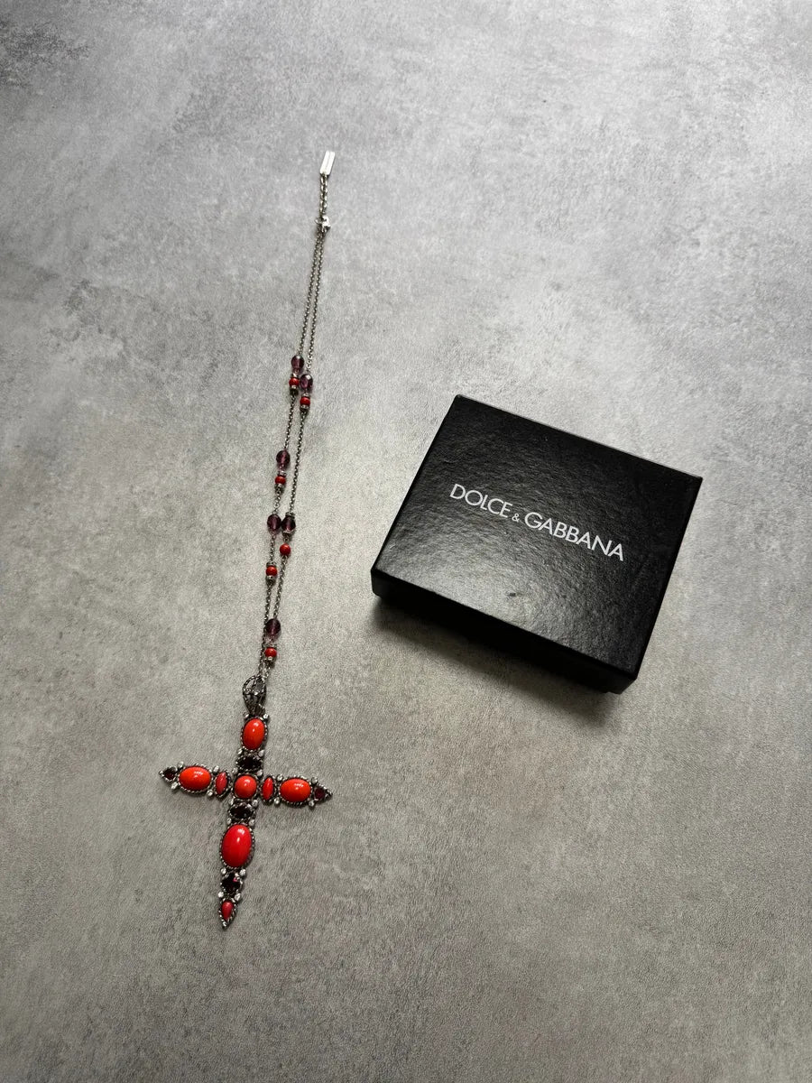 Dolce & Gabbana Fantasy Red Cross Pendant Necklace UYFPxFz 8