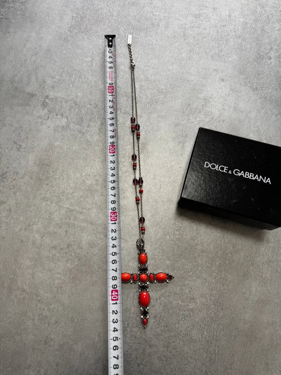 Dolce & Gabbana Fantasy Red Cross Pendant Necklace UYFPxFz 9