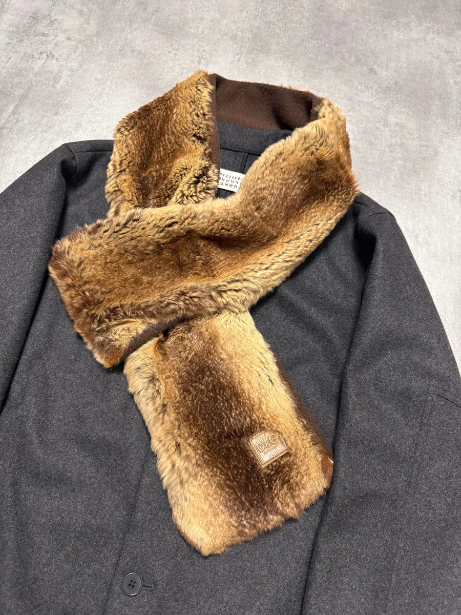 Dolce & Gabbana Faux-Fur Brown Scarf TSDVQRw 0