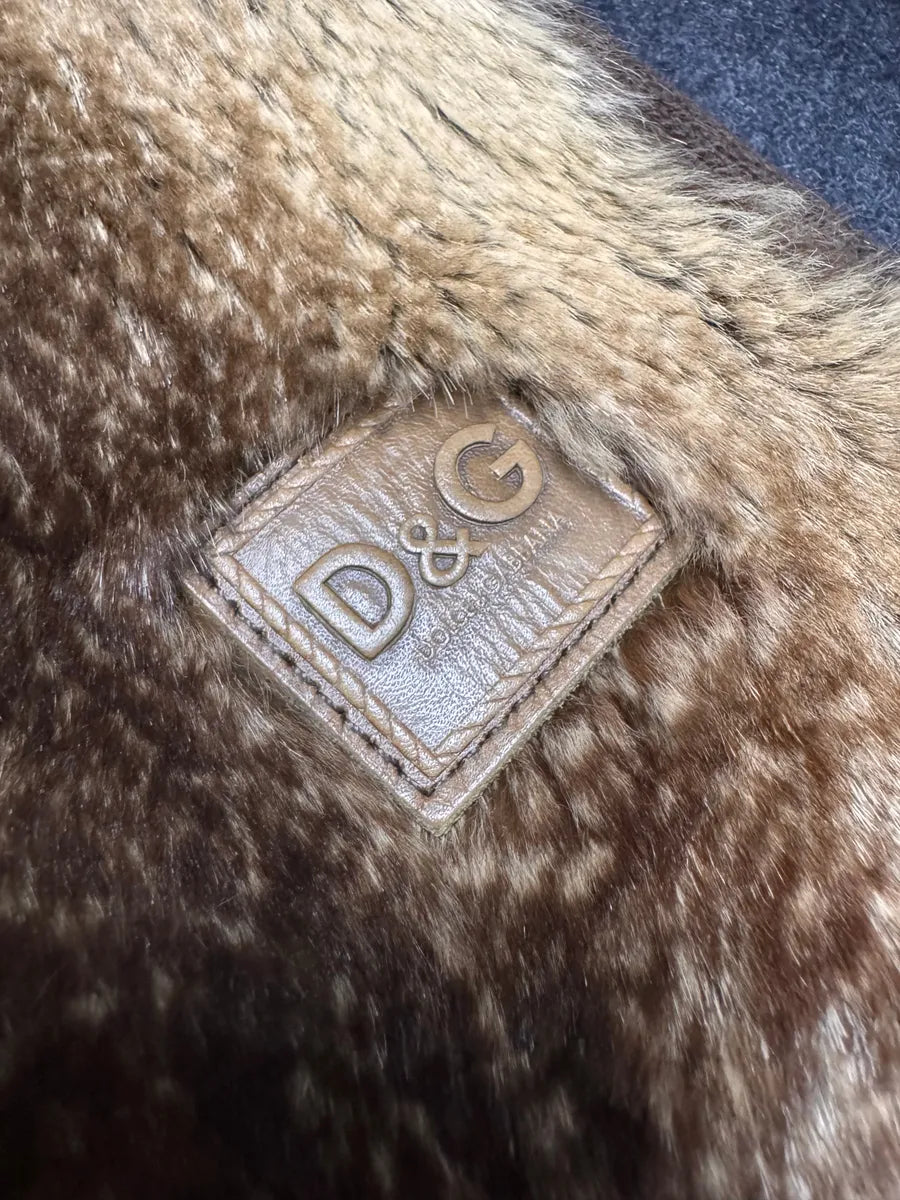 Dolce & Gabbana Faux-Fur Brown Scarf TSDVQRw 2
