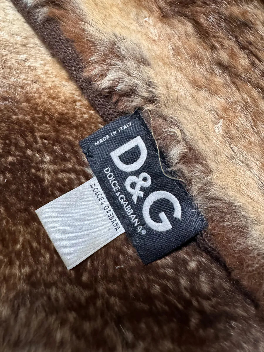 Dolce & Gabbana Faux-Fur Brown Scarf TSDVQRw 3