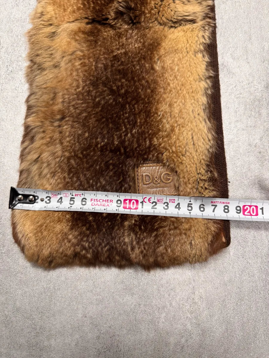 Dolce & Gabbana Faux-Fur Brown Scarf TSDVQRw 5