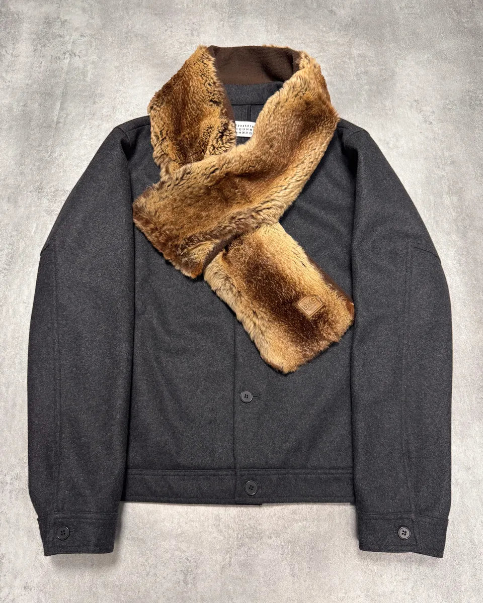 Dolce & Gabbana Faux-Fur Brown Scarf TSDVQRw 7