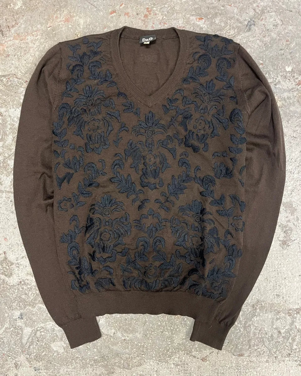 Dolce & Gabbana Floral Ornament Sweater (M) yBUgTVa 0