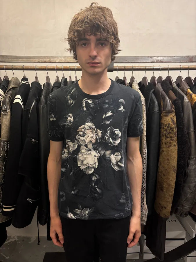 2010s Dolce & Gabbana Flowers Print Grey T-Shirt zcgCYxT 1