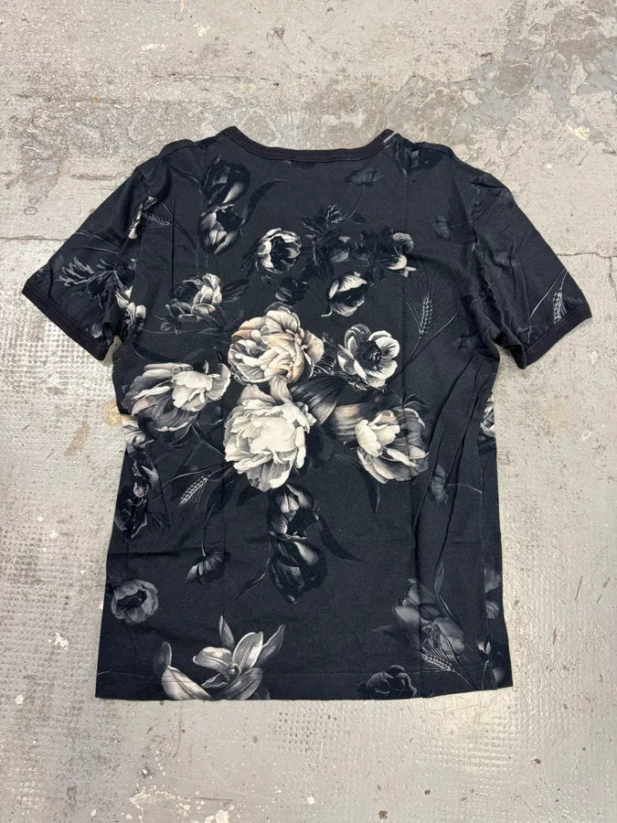 2010s Dolce & Gabbana Flowers Print Grey T-Shirt zcgCYxT 7