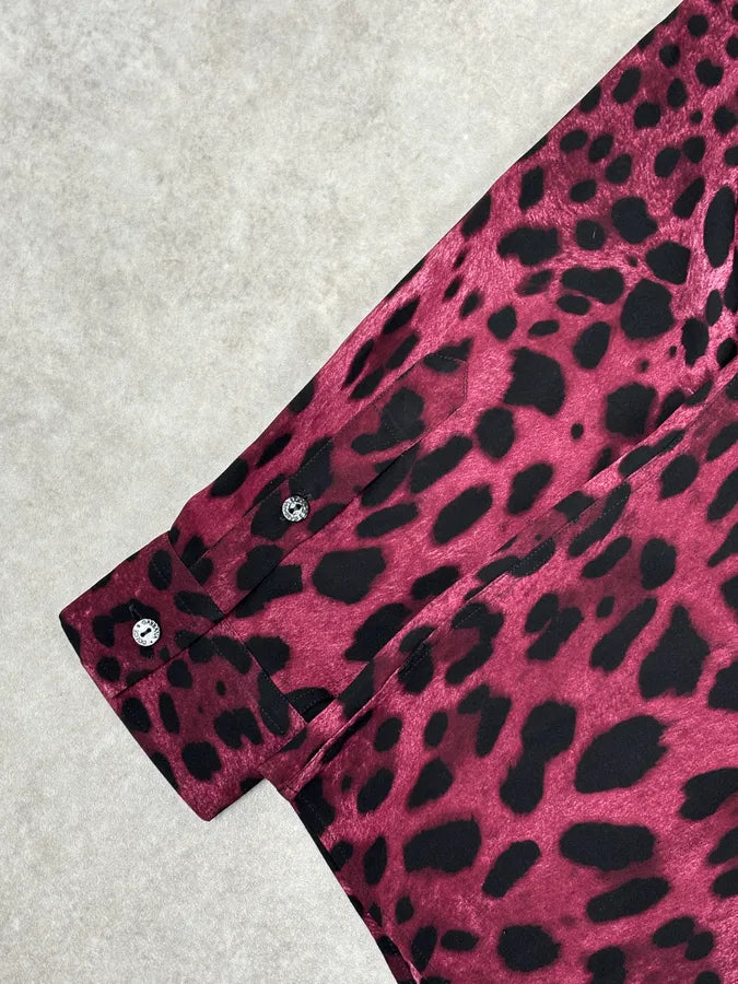 2010s Dolce & Gabbana Fuchsia Purple Silk Leopard Print Shirt AuTMbEO 6