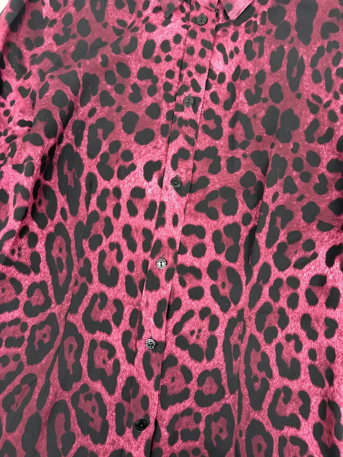 2010s Dolce & Gabbana Fuchsia Purple Silk Leopard Print Shirt AuTMbEO 7