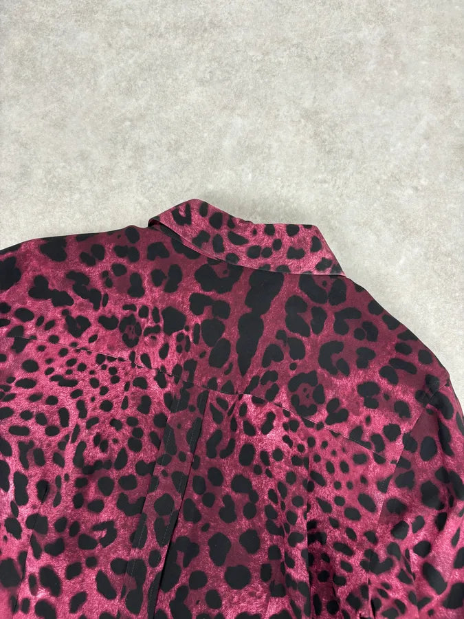 2010s Dolce & Gabbana Fuchsia Purple Silk Leopard Print Shirt AuTMbEO 5