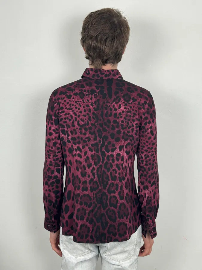2010s Dolce & Gabbana Fuchsia Purple Silk Leopard Print Shirt AuTMbEO 2