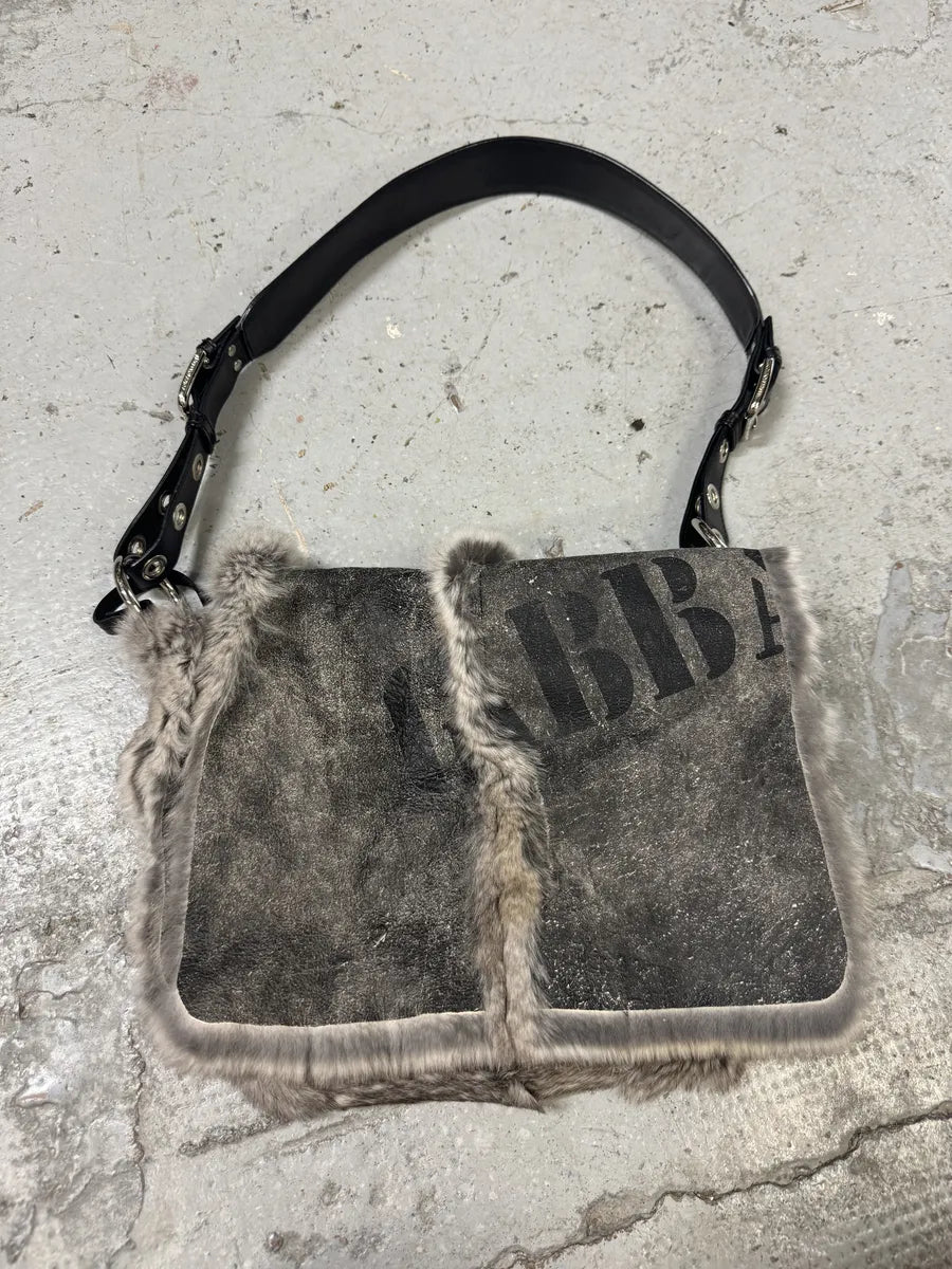 Dolce & Gabbana Fur Grey Leather Shoulder Bag mrpqRPn 0