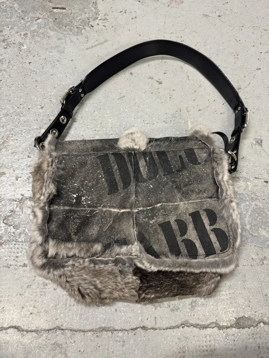 Dolce & Gabbana Fur Grey Leather Shoulder Bag mrpqRPn 1