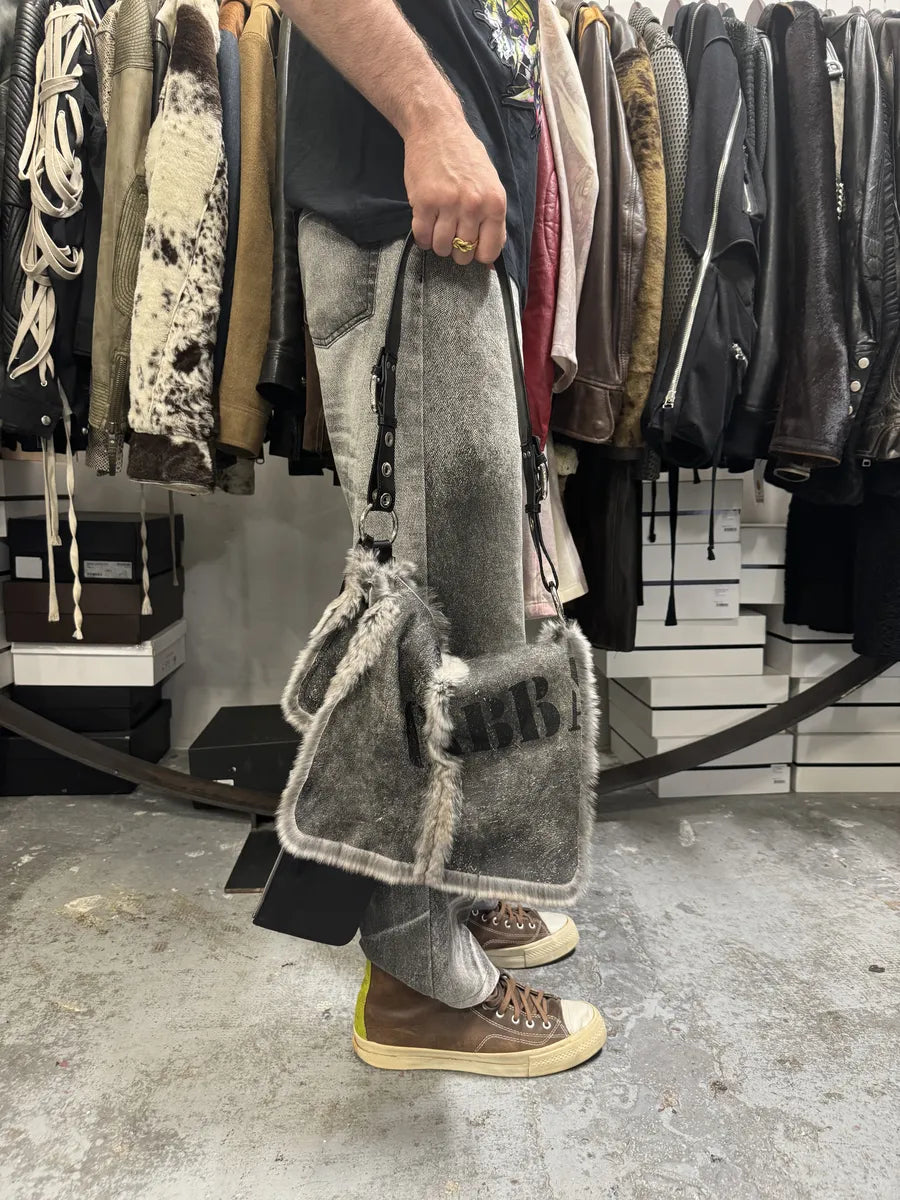 Dolce & Gabbana Fur Grey Leather Shoulder Bag mrpqRPn 2