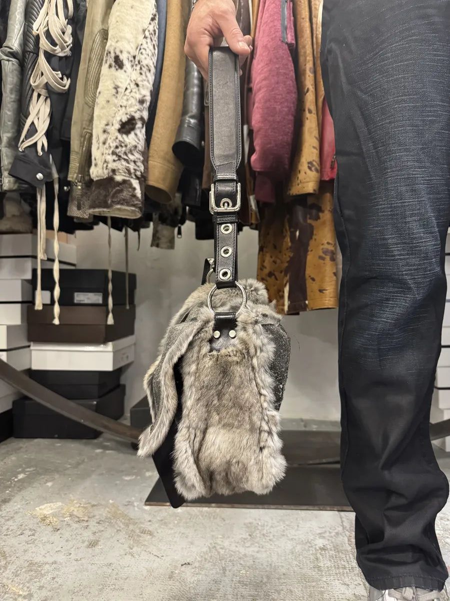 Dolce & Gabbana Fur Grey Leather Shoulder Bag mrpqRPn 3