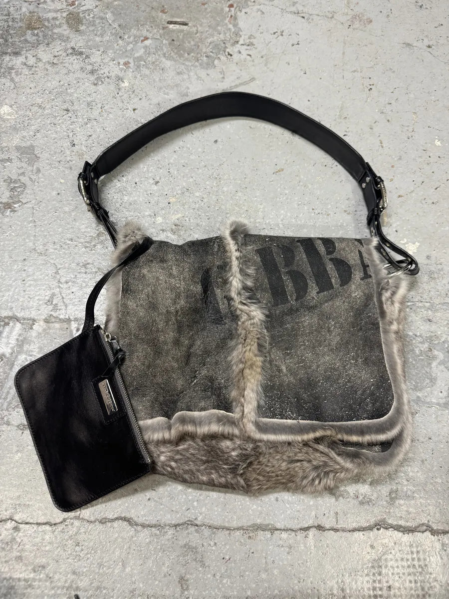 Dolce & Gabbana Fur Grey Leather Shoulder Bag mrpqRPn 5
