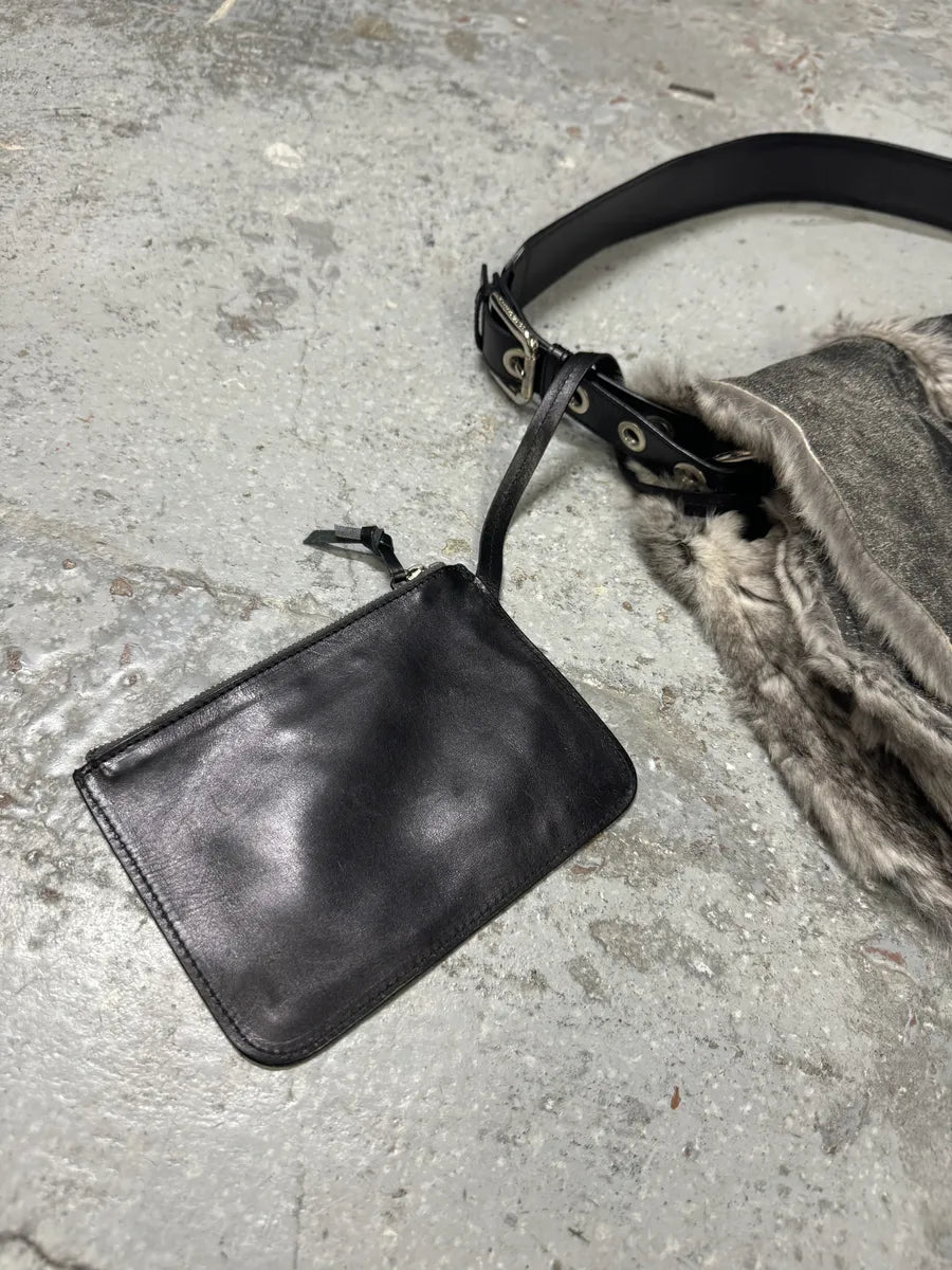 Dolce & Gabbana Fur Grey Leather Shoulder Bag mrpqRPn 7