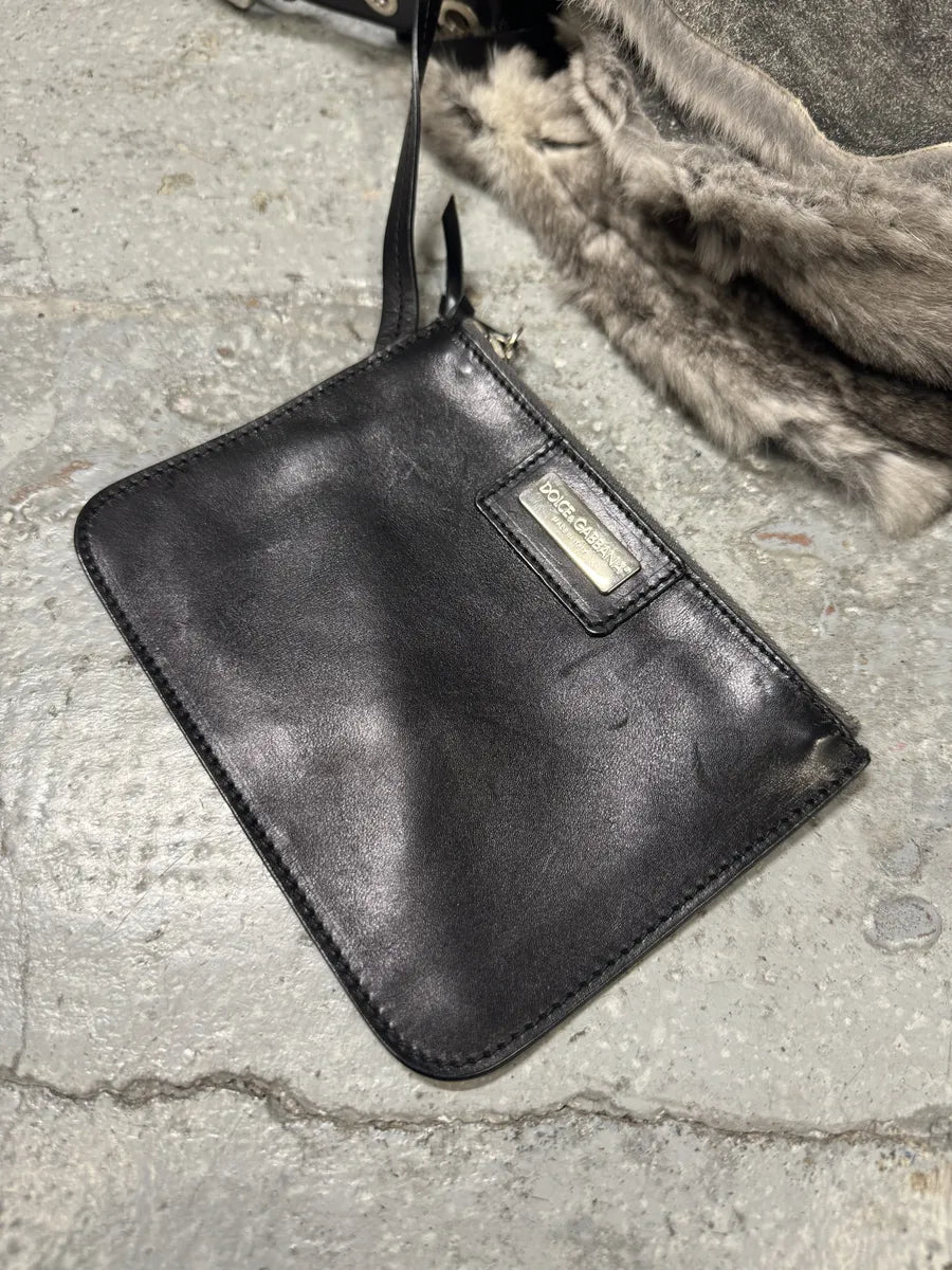 Dolce & Gabbana Fur Grey Leather Shoulder Bag mrpqRPn 8