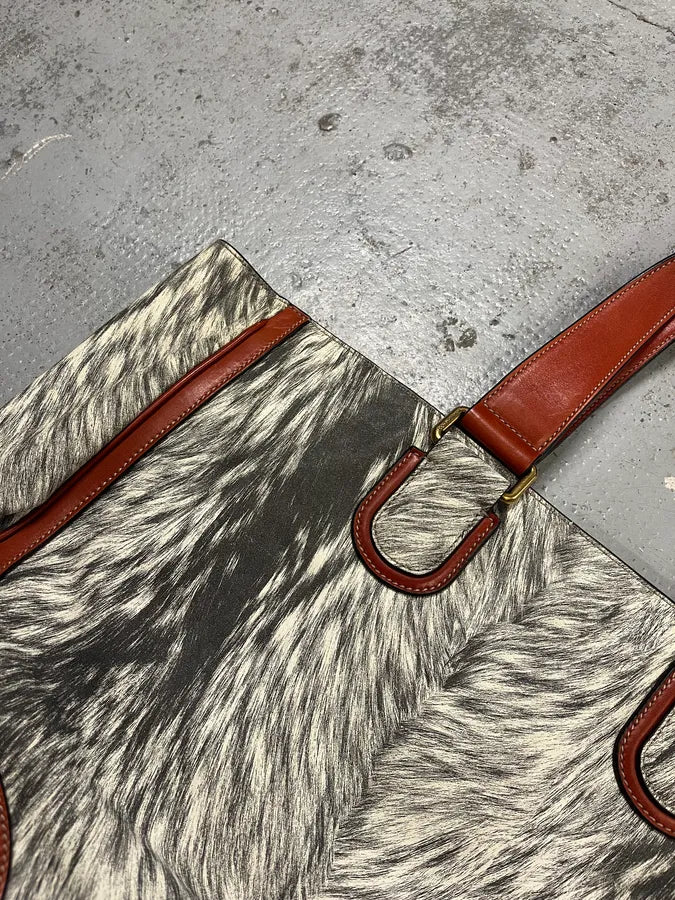 Dolce & Gabbana Fur Print Grey Leather Handle Bag XUoIqOH 2