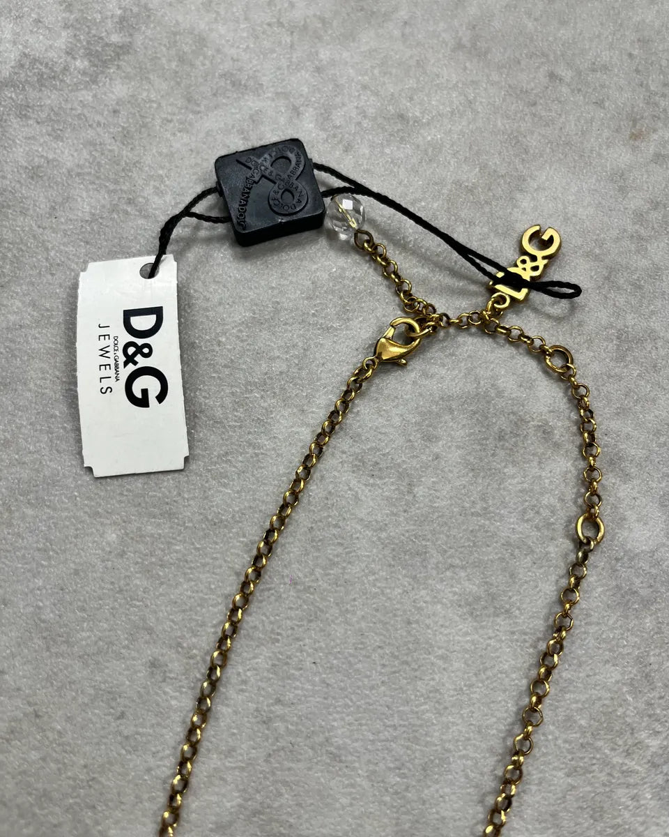Dolce & Gabbana Gold Antique Steel Charm Necklace NIuIpdM 3
