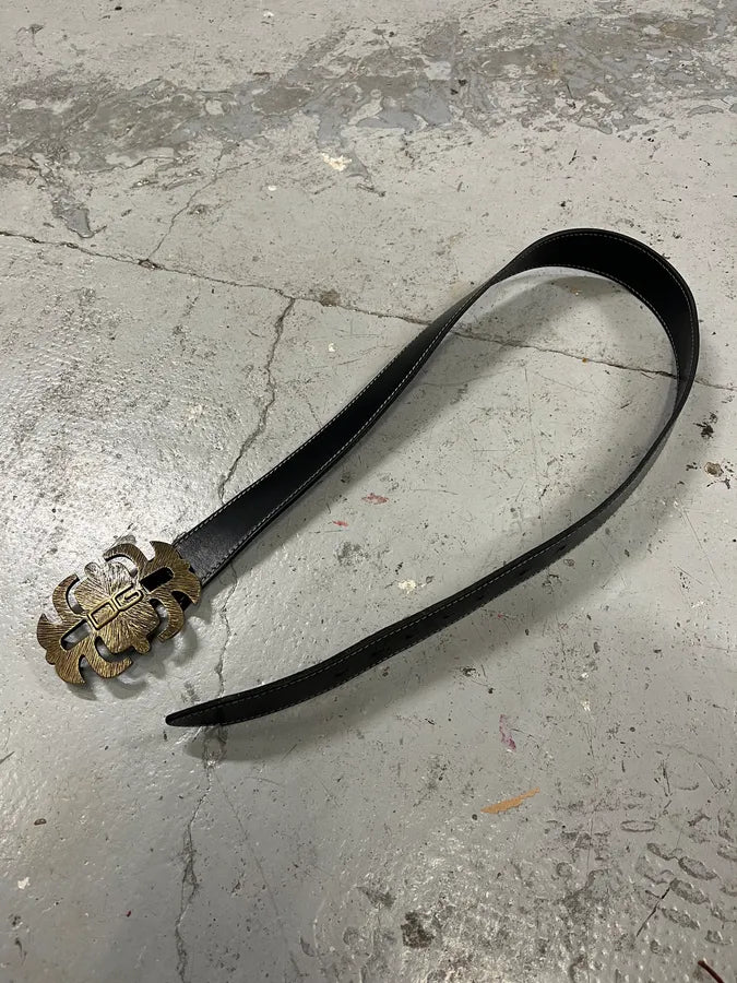 Dolce & Gabbana Gold Buckle Black Leather Belt zGsKwpN 3