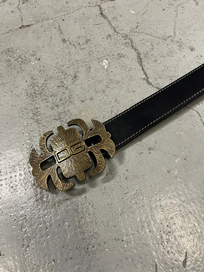 Dolce & Gabbana Gold Buckle Black Leather Belt zGsKwpN 5