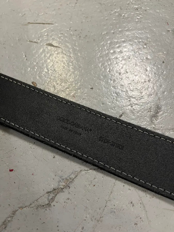 Dolce & Gabbana Gold Buckle Black Leather Belt zGsKwpN 8