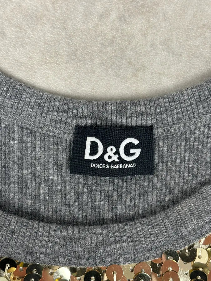 2000s Dolce & Gabbana Gold Glitter Tank Top uAuKDsY 9