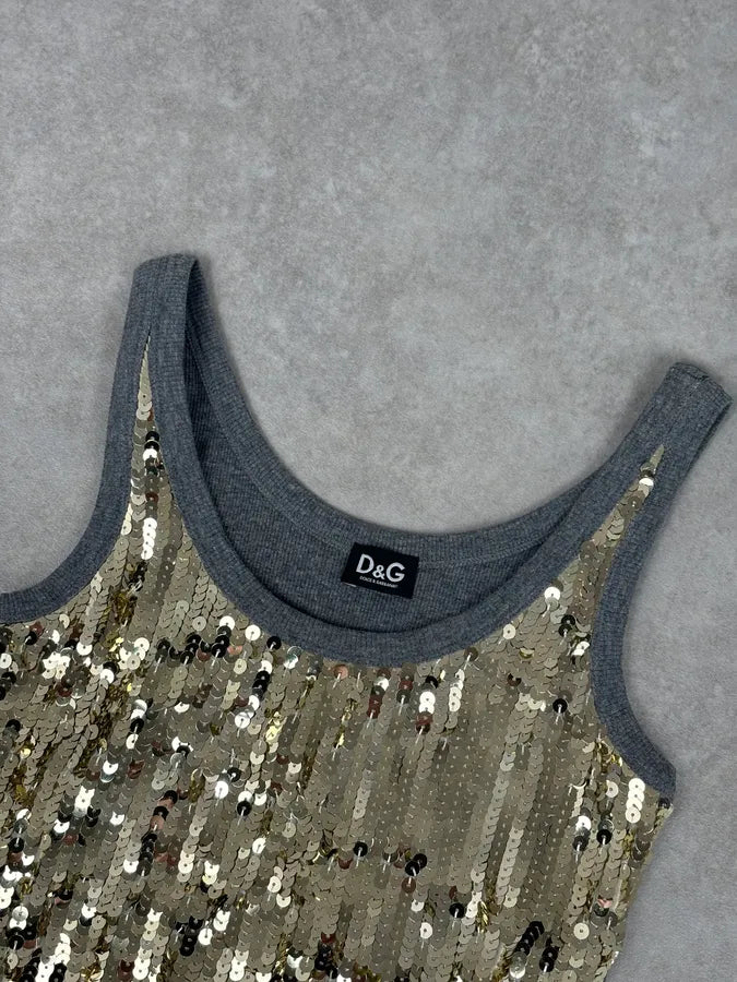 2000s Dolce & Gabbana Gold Glitter Tank Top – Dolce Vita Hub