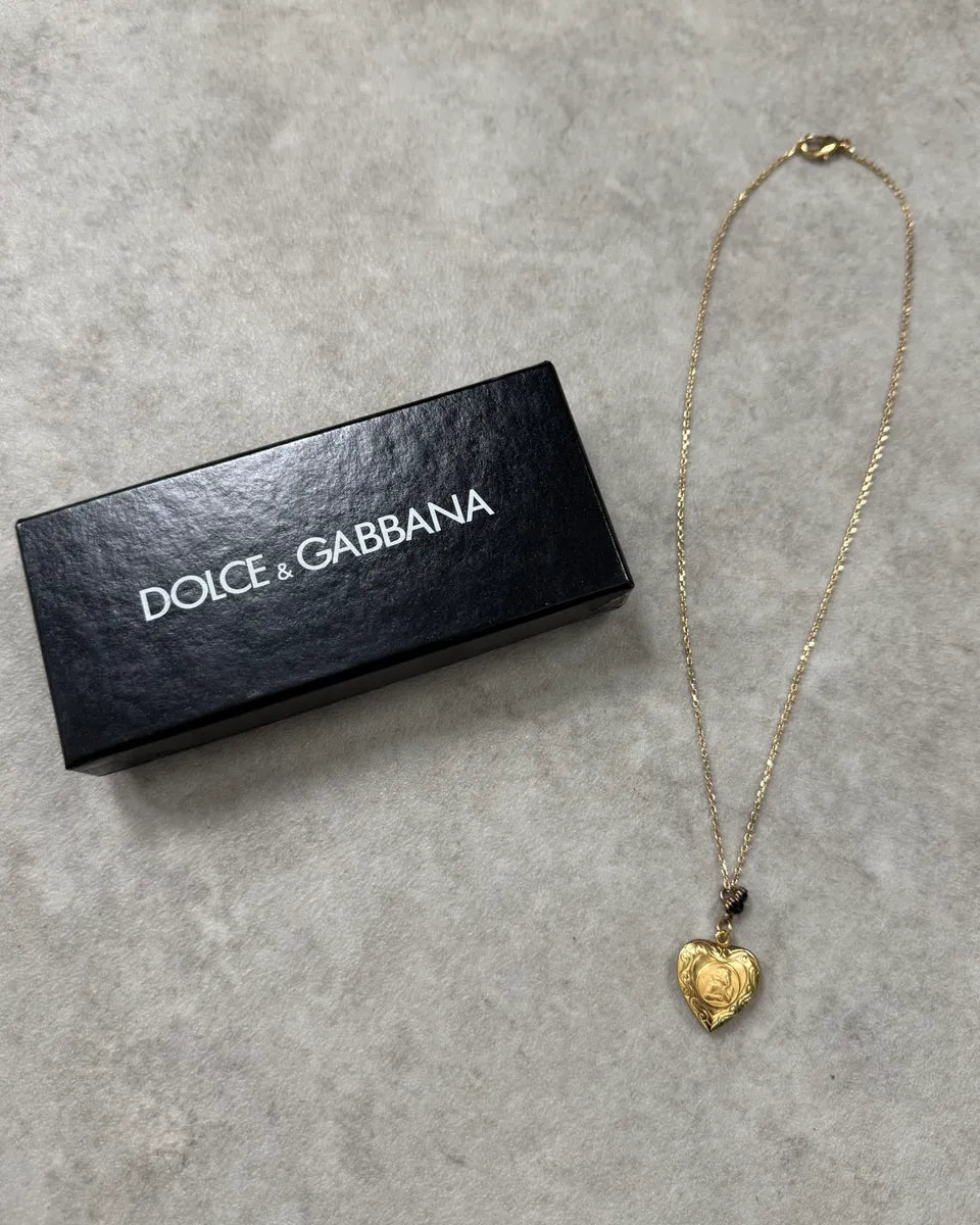 Dolce & Gabbana Gold Metal Heart Locket Necklace iEsvxip 0