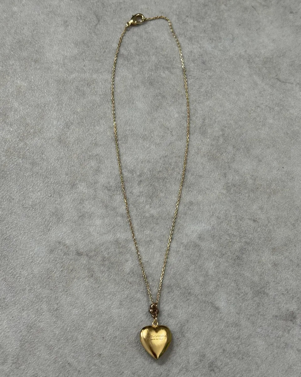 Dolce & Gabbana Gold Metal Heart Locket Necklace iEsvxip 5